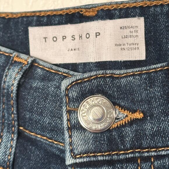 Topshop Jamie Keans Sz 25‎ Skinny Raw Edge - Picture 5 of 12